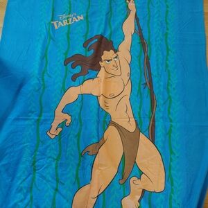 Disney vintage Tarzan blue duvet cover size twin fun comfortable kids bedding